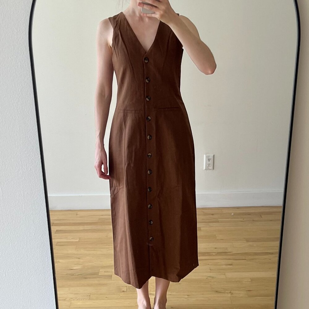 ASOS Brown Maxi Dress - Mixed Cotton / Linen - Size US 4